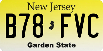 NJ license plate B78FVC