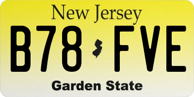 NJ license plate B78FVE