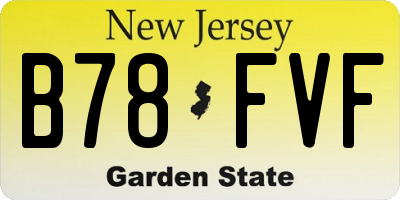 NJ license plate B78FVF