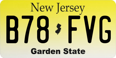 NJ license plate B78FVG
