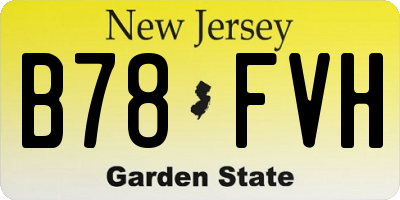 NJ license plate B78FVH