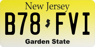 NJ license plate B78FVI