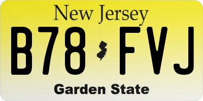NJ license plate B78FVJ