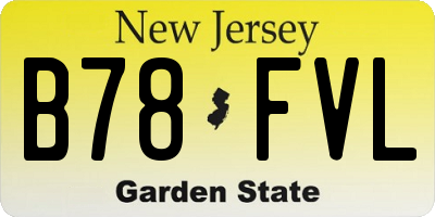 NJ license plate B78FVL