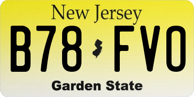 NJ license plate B78FVO