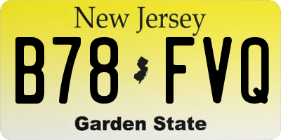 NJ license plate B78FVQ
