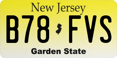 NJ license plate B78FVS