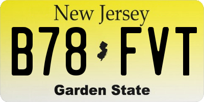 NJ license plate B78FVT