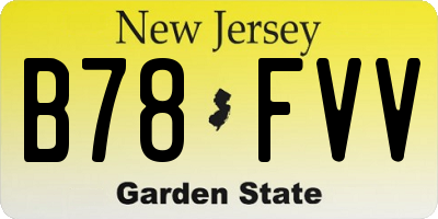 NJ license plate B78FVV