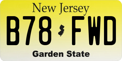 NJ license plate B78FWD