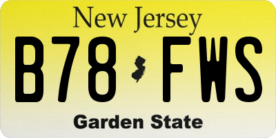 NJ license plate B78FWS