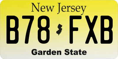 NJ license plate B78FXB
