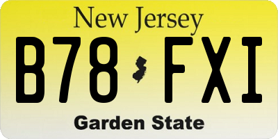 NJ license plate B78FXI