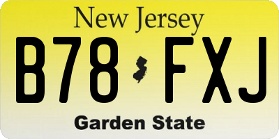 NJ license plate B78FXJ