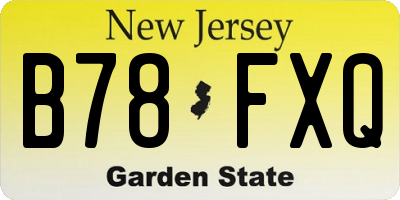 NJ license plate B78FXQ