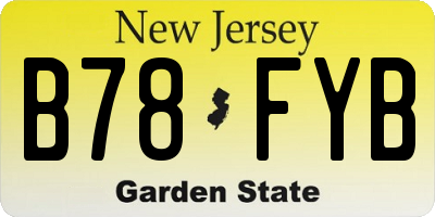 NJ license plate B78FYB