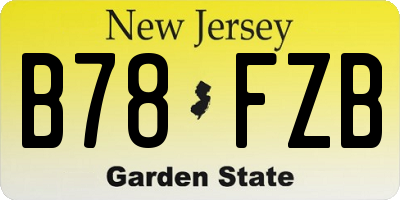 NJ license plate B78FZB