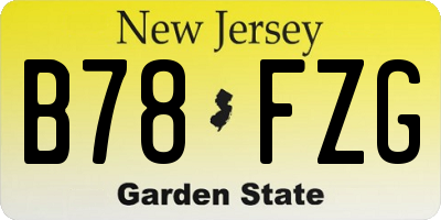 NJ license plate B78FZG
