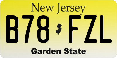 NJ license plate B78FZL