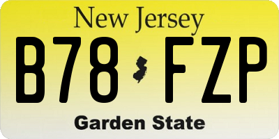 NJ license plate B78FZP