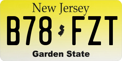 NJ license plate B78FZT