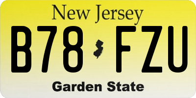 NJ license plate B78FZU