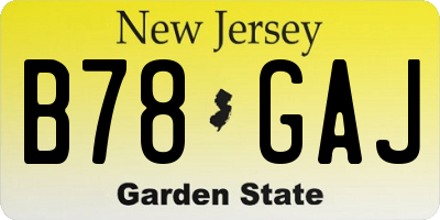 NJ license plate B78GAJ