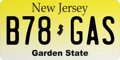 NJ license plate B78GAS