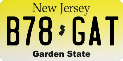 NJ license plate B78GAT