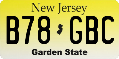 NJ license plate B78GBC