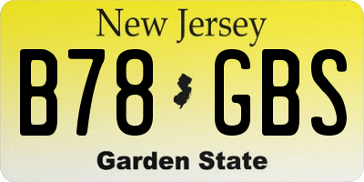 NJ license plate B78GBS