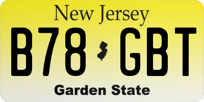 NJ license plate B78GBT