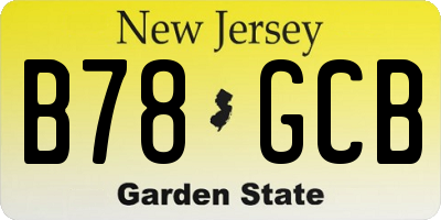 NJ license plate B78GCB