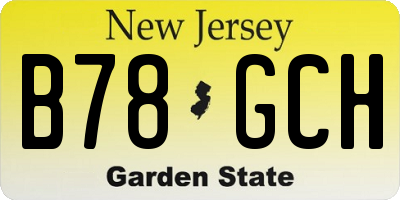 NJ license plate B78GCH