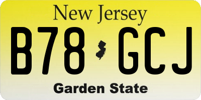 NJ license plate B78GCJ