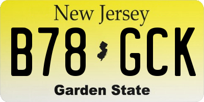 NJ license plate B78GCK
