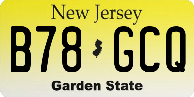 NJ license plate B78GCQ