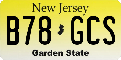 NJ license plate B78GCS