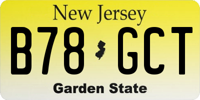 NJ license plate B78GCT