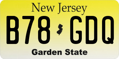 NJ license plate B78GDQ