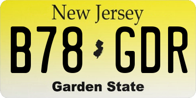 NJ license plate B78GDR