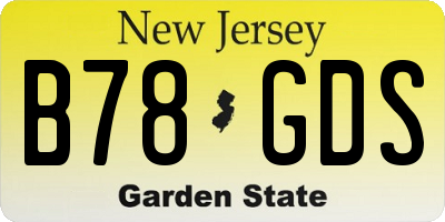NJ license plate B78GDS