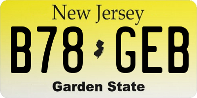 NJ license plate B78GEB