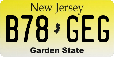 NJ license plate B78GEG