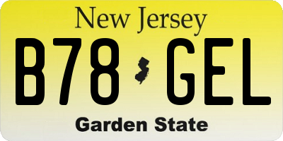NJ license plate B78GEL