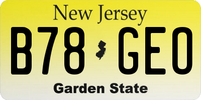 NJ license plate B78GEO