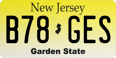 NJ license plate B78GES