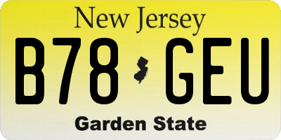 NJ license plate B78GEU