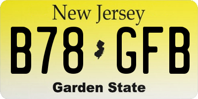 NJ license plate B78GFB