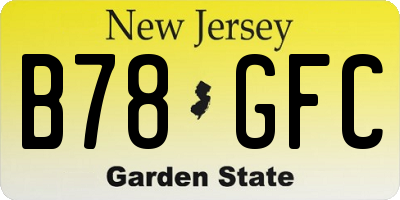 NJ license plate B78GFC